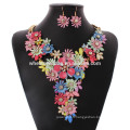 2015 design de fleurs lourdes bijoux de style indien ensemble de conception de choker